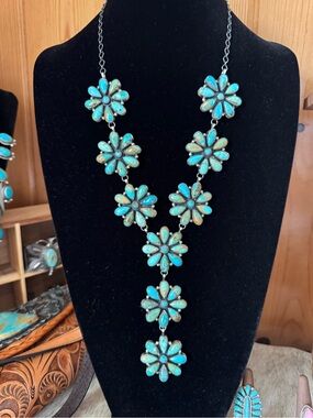 Debra Smith Turquoise Floral Statement Necklace